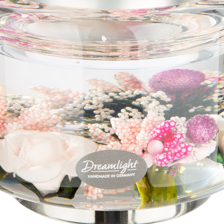 Dreamlight, Suport lumanare, Elora, Little Rose, Sticla, roz, PU 4, H. 8,5 cm, D. 11 cm [1]