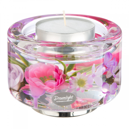 DECORATIUNI - Dreamlight, Suport lumanare, Elora, Victoria, Sticlă, trandafir, violet, PU 4, H. 8,5 cm, D. 11 cm