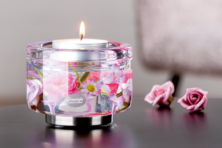 Dreamlight, Suport lumanare, Elora, Victoria, Sticlă, trandafir, violet, PU 4, H. 8,5 cm, D. 11 cm [2]