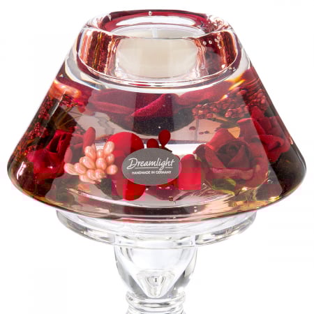 Dreamlight, Suport lumanare, Lampă Memphis, Adele, trandafir, Sticlă, roșu, PU 2, H. 20 cm, D. 12 cm [1]