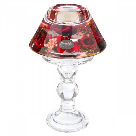 DECORATIUNI - Dreamlight, Suport lumanare, Lampă Memphis, Adele, trandafir, Sticlă, roșu, PU 2, H. 20 cm, D. 12 cm