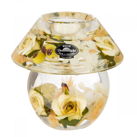 DECORATIUNI - Dreamlight, Suport lumanare, Noblesse Smart, Green Valley, Sticla, ecru, PU 4, H. 11 cm, D. 11 cm