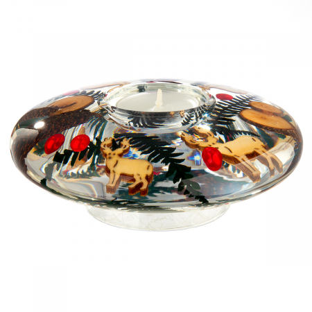 Dreamlight, Suport lumanare, OZN Medium, Dragoste de casă, Sticlă, maro, PU 6, H. 5 cm, D. 12 cm [2]