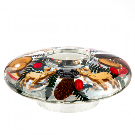 Dreamlight, Suport lumanare, OZN Medium, Dragoste de casă, Sticlă, maro, PU 6, H. 5 cm, D. 12 cm [1]