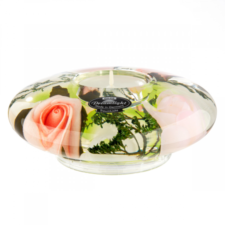 Dreamlight, Suport lumanare, Ufo Medium, Isabella, Sticlă, trandafir, PU 6, H. 5 cm, D. 12 cm [1]