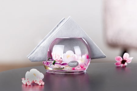 Dreamlight, Suport șervețel, Tivoli, Pink Love, trandafir, Sticlă, trandafir, PU 4, H. 7 cm, D. 10 cm [3]