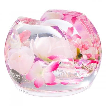 SALE % - Dreamlight, Suport șervețel, Tivoli, Pink Love, trandafir, Sticlă, trandafir, PU 4, H. 7 cm, D. 10 cm