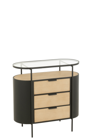 Dulap Avy, metal, natur/negru [1]