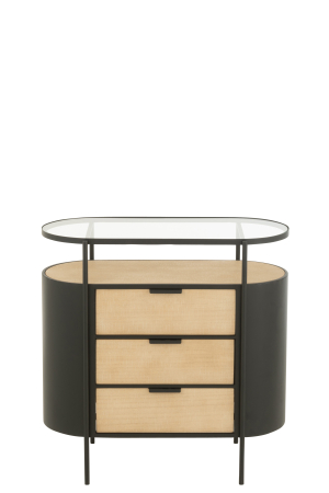 Dulap Avy, metal, natur/negru [2]