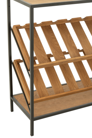 Dulap bar furnir, natur/negru, S [5]