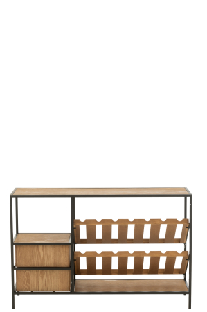 Dulap bar furnir, natur/negru, S [4]