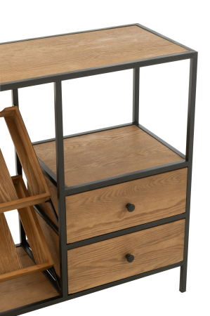 Dulap bar furnir, natur/negru, S [6]