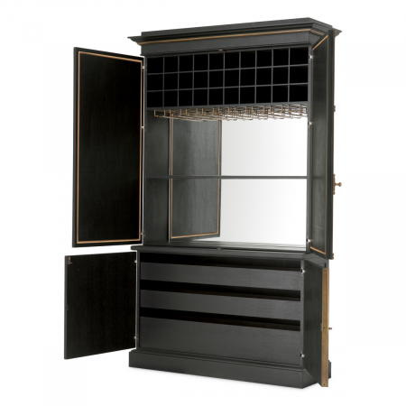 Dulap bar, Kellam finisaj negru, Dims: W. 153 | D. 46 | H. 250  (CM) [2]