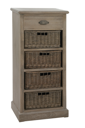 Bufete si dulapuri - Dulap cu 4 cosuri, Lemn, Natural, 49x33x107 cm