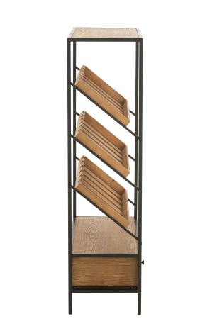 Dulap de bar furnir, natur/negru, M [2]