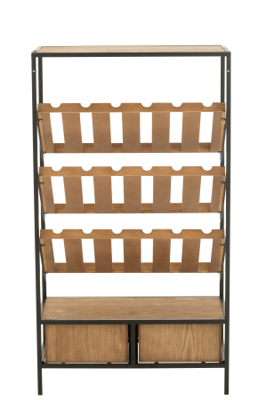 Dulap de bar furnir, natur/negru, M [3]