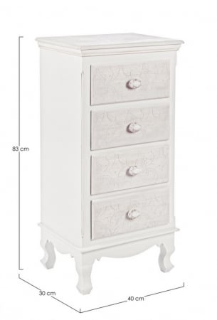 Dulap depozitare CLORINE, lemn, alb, 40x30x83cm [1]