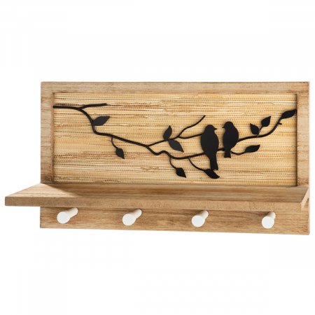 Dulap, dreptunghiular, motiv păsări, MDF, culori naturale, PU 2, L. 9 cm, l. 40 cm, H 22 cm [2]