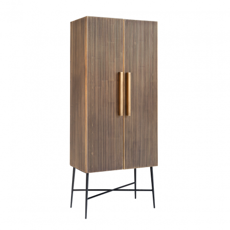 Dulap Ironville, MDF/Lemn/Metal/Alama/Fier, Bronz/Negru, 182x75x40 cm [1]