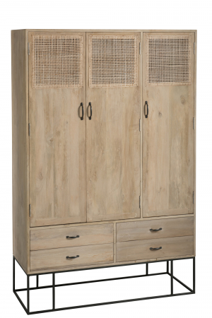 Bufete si dulapuri - Dulap, Lemn, Negru, 115x45x175.5 cm