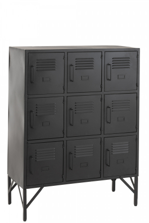 Bufete si dulapuri - Dulap, Metal/Fier, Negru, 86x41x113.5 cm