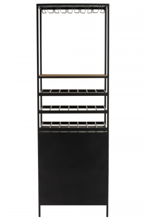 Dulap pentru bar, Lemn/Metal/Fier, Negru/Natural, 60x42.5x180 cm [3]