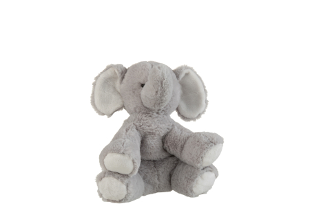 Jucarii pentru copii - Elefant, Fibre sintetice, Gri, 22x20x22 cm