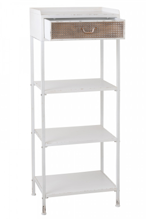 Etajera cu 1 sertar Drawer, Metal, Alb, 54x38x140 cm [8]