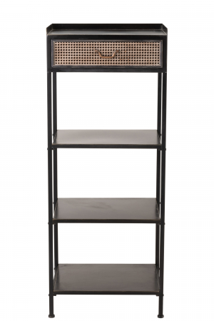 Etajera cu 1 sertar Drawer, Metal, Negru, 54x38x140 cm [1]