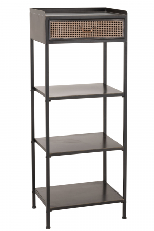 SALE % - Etajera cu 1 sertar Drawer, Metal, Negru, 54x38x140 cm