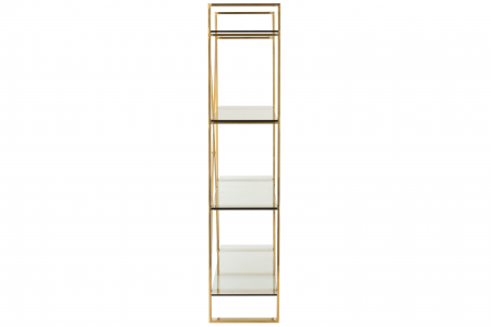 Biblioteca / Etajera cu 4 rafturi Cross, Metal/Sticla, Auriu, 150x40x180 cm [2]