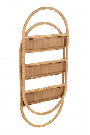 Etajera de perete cu 3 rafturi, Ratan/Bambus, Natural, 56x19.5x110 cm [4]