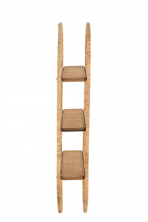 Etajera de perete cu 3 rafturi, Ratan/Bambus, Natural, 56x19.5x110 cm [2]