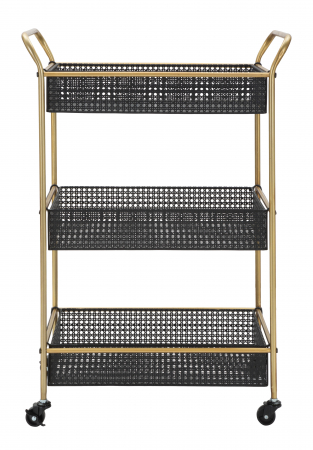 Etajera cu roti Fashion, Fier, Negru/Auriu, 81x56x37 cm [7]