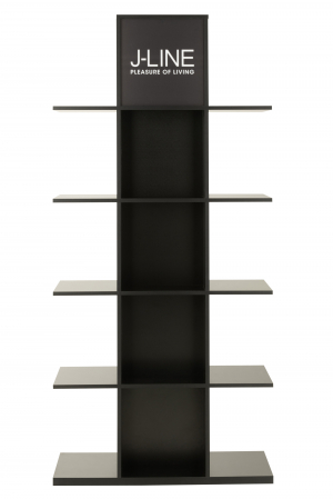 Etajera J-Line, Lemn, Negru, 100x40x215 cm [2]