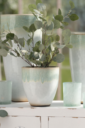Floare artificiala Eucalipt, Plastic, Verde, 27x22x43 cm [2]