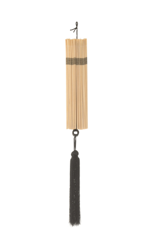 Evantai decorativ de perete cu ciucure natur/negru, S [1]