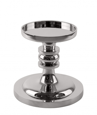DECORATIUNI - EZ-LYNETTE, picior și inel pentru suport lumânare 146277, nichel, h.17, d.18 cm