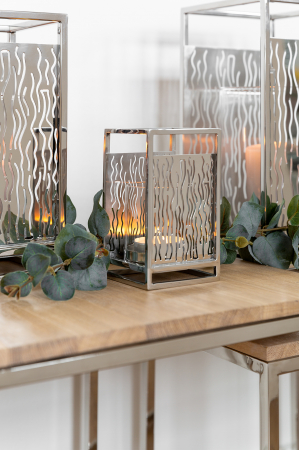 EZ-NICOSA, Suport lumânare, inox, Sticlă, l.19, l.19, h.40 cm [8]