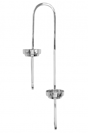EZ-SAXON, Suport lumânare de perete pentru 2 tea lights, nichel, fara sticlă, H.60 cm [1]