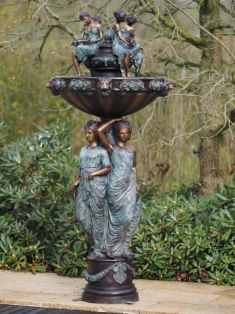 SALE % - Fantana 3 femei, Bronz, 185 X 75 X 75 cm