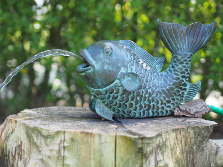Figurine bronz - Fantana in forma de peste, Bronz, 23 x 16 x 35 cm