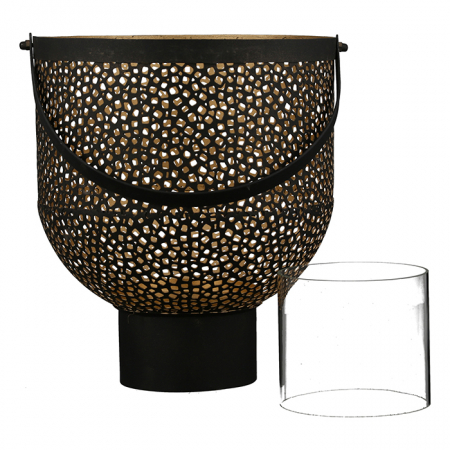 Felinar Buco, fier, negru/ auriu, 37x28 cm [1]