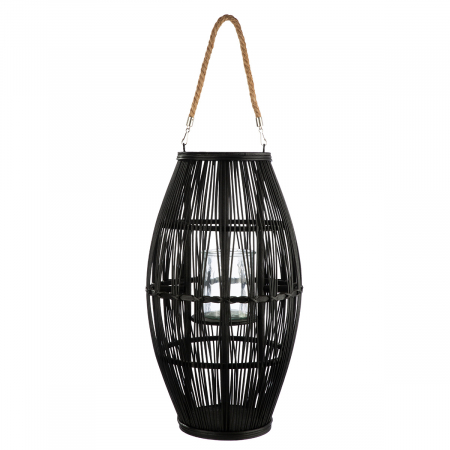 Felinar, Con, Bambus, negru, PU 1, H 60 cm, D 32 cm [1]