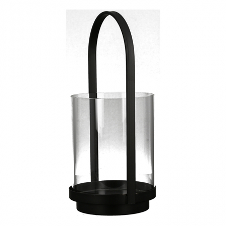 Felinar LANTERN metal/sticla, negru , 35x16,5x15,5 cm [1]