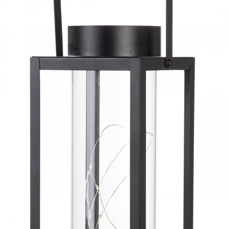 Felinar (LED), dreptunghiular, Metal, negru, PU 4, L. 11 cm, l. 12 cm, H 40 cm [1]