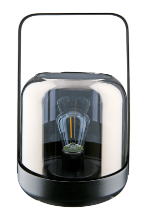 CRACIUN - Felinar (LED), "Stralucitor", Metal, negru, argintiu, PU 4, H 20 cm, A. 12,5 cm