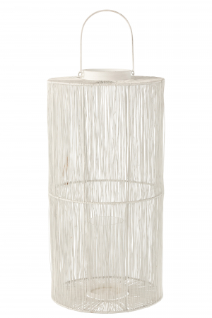 SALE % - Felinar Matte, Metal/Fier, Alb, 31x31x76 cm