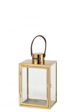 SALE % - Felinar, Metal, Auriu, 21x15.5x43 cm