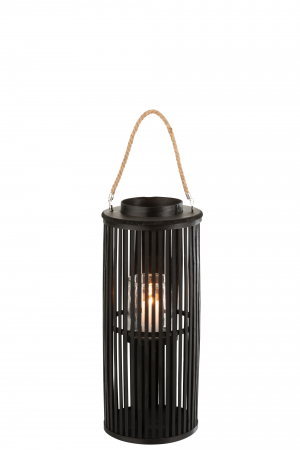 Felinar, Rachita/bambus, Negru, 14x26x60 cm [1]